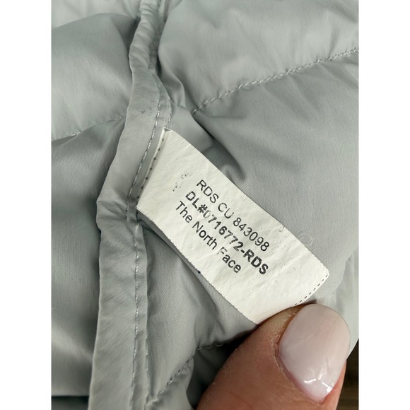 The North Face Womens Stretch Down Hooded Jacket Light Grey XL Puffer Outdoors - Picture 7 of 13